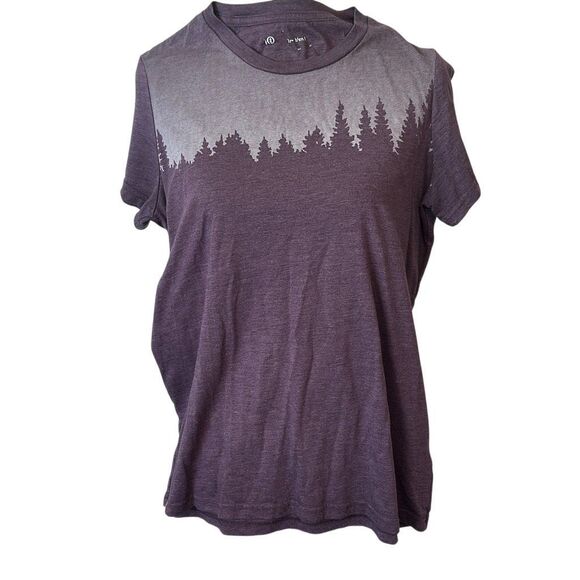 Ten 10 Tree Purple Tree Line Graphic Womens Short Sleeve T-shirt M - Picture 1 of 6